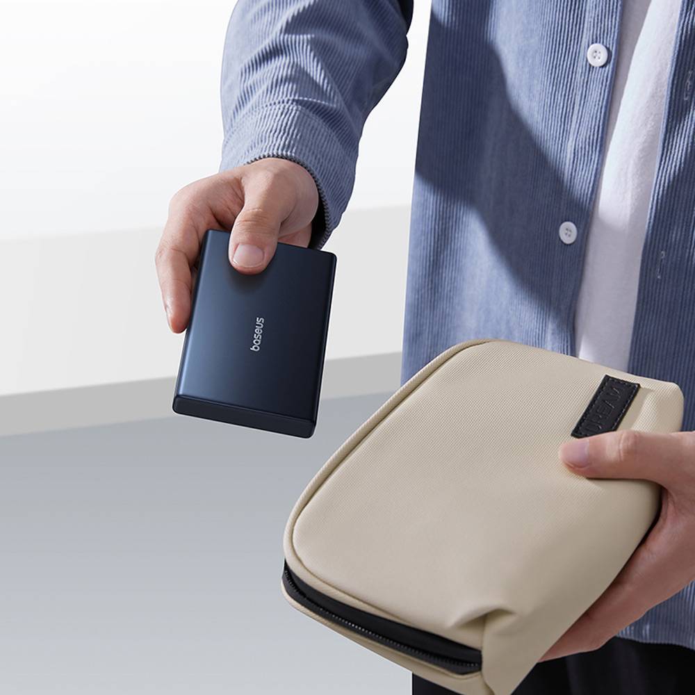 Externer Akku Baseus PicoGo, 10000mAh, 20W, QC + PD, 1 x USB-A - 2 x USB-C, Schwarz P10076801123-00