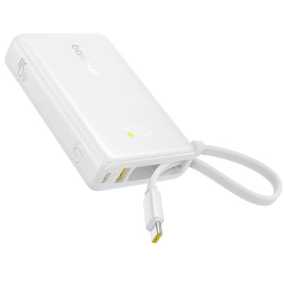 Externer Akku Baseus PicoGo, 10000mAh, 45W, QC + PD, 1 x USB-A - 2 x USB-C, Weiß P10076803213-00