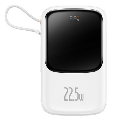 Externer Akku Baseus Qpow Pro, 10000mAh, 22.5W, QC + PD, 1 x USB-A - 2 x USB-C, Weiß PPQD020102
