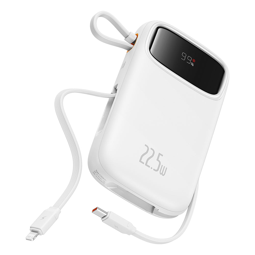 Externer Akku Baseus Qpow2, 20000mAh, 22.5W, QC + PD, 1 x Lightning - 1 x USB-A - 2 x USB-C, Weiß P10055002223-00