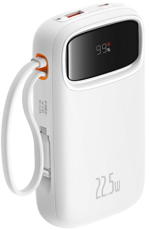 Externer Akku Baseus Qpow2, 10000mAh, 22.5W, QC + PD, 1 x Lightning - 1 x USB-A - 2 x USB-C, Weiß P10055003223-00