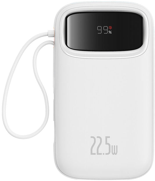 Externer Akku Baseus Qpow2, 10000mAh, 22.5W, QC + PD, 1 x Lightning - 1 x USB-A - 2 x USB-C, Weiß P10055003223-00