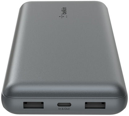 Externe Batterie Belkin BoostCharge Pro, 20000mAh, 15W, 1 x USB-C - 2 x USB-A, Grau BPB012btGY