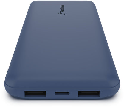 Externe Batterie Belkin BoostCharge, 10000mAh, 15W, 1 x USB-C - 2 x USB-A, Marineblau BPB011btBL