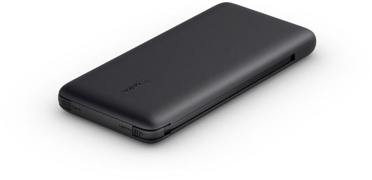 Externe Batterie Belkin BoostCharge Plus, 10000mAh, 23W, QC + PD, 1 x Lightning - 2 x USB-C, Schwarz BPB006btBLK