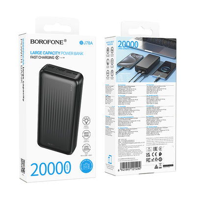 Externer Akku Borofone BJ78A Clever, 20000mAh, 10W, 2 x USB-A, Schwarz