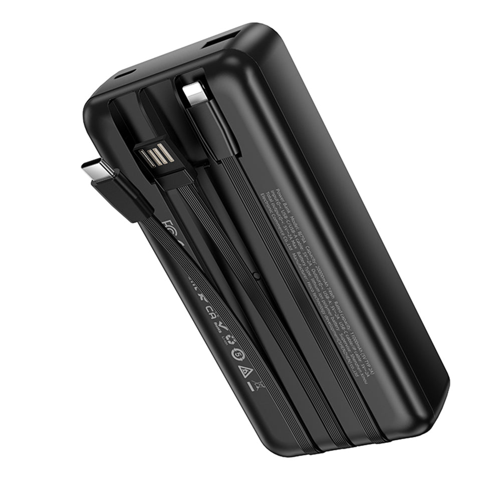 Externer Akku Borofone BJ79 Clever, 20000mAh, 10W, 1 x Lightning - 1 x USB-A - 1 x USB-C, Schwarz