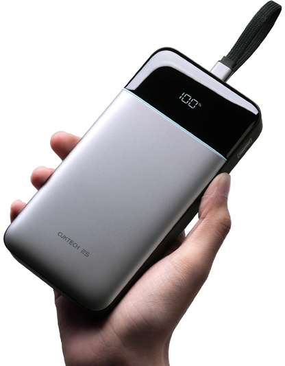 Externe Batterie Cuktech LPB252N, 25000mAh, 120W, QC + PD, 1 x USB-A - 2 x USB-C, Grau