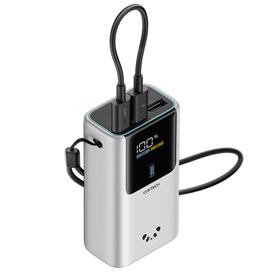 Cuktech PB1055 External Battery, 10000mAh, 55W, QC + PD, 1 x USB-A - 2 x USB-C, Gray CKPB1055GBTG