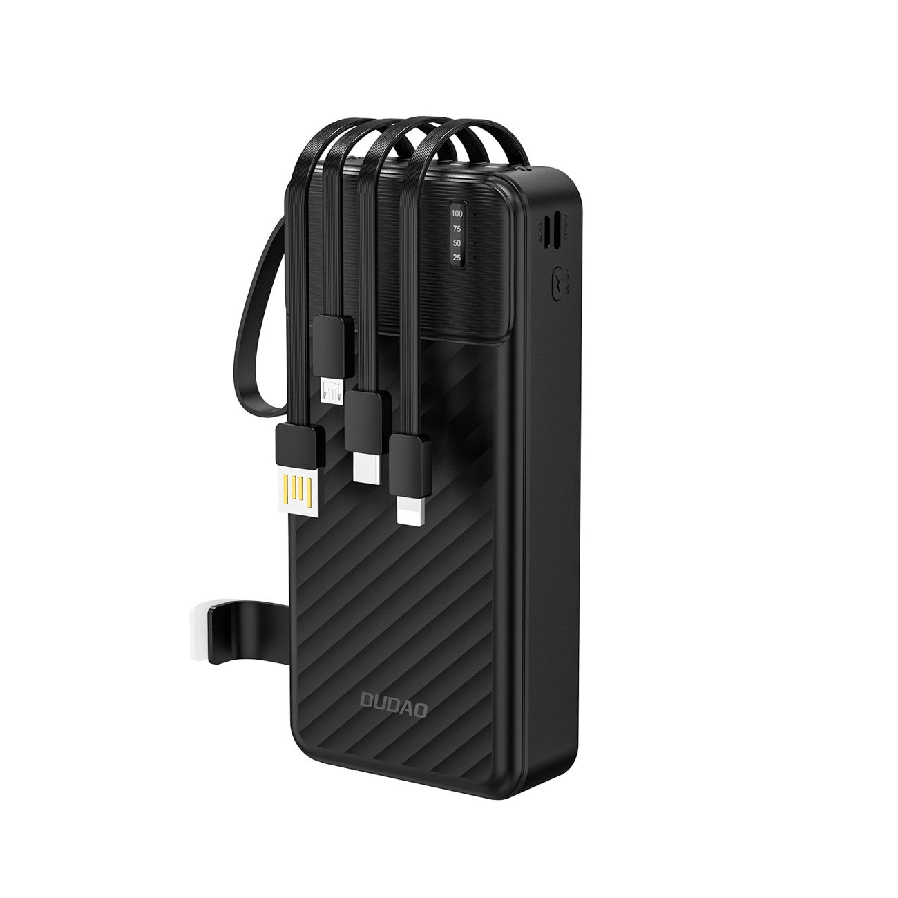 Externer Akku Dudao K11 Pro, 20000mAh, 10W, 1 x Lightning - 1 x microUSB - 1 x USB-A - 1 x USB-C, Schwarz