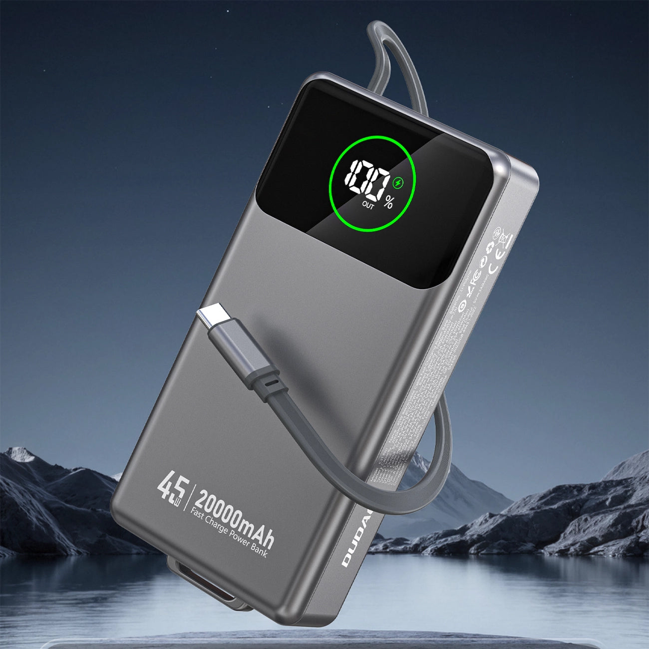 Externe Batterie Dudao K31 Pro, 20000mAh, 45W, QC + PD, 1 x USB-A - 2 x USB-C, Grau