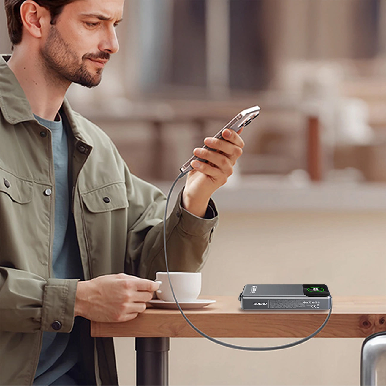 Externe Batterie Dudao K31 Pro, 20000mAh, 45W, QC + PD, 1 x USB-A - 2 x USB-C, Grau