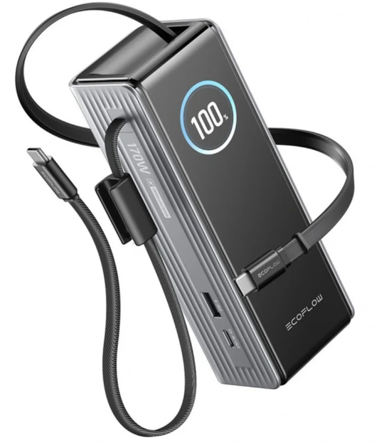 Externer Akku EcoFlow Rapid, 25000mAh, 170W, QC + PD, 1 x USB-A - 3 x USB-C, Grau