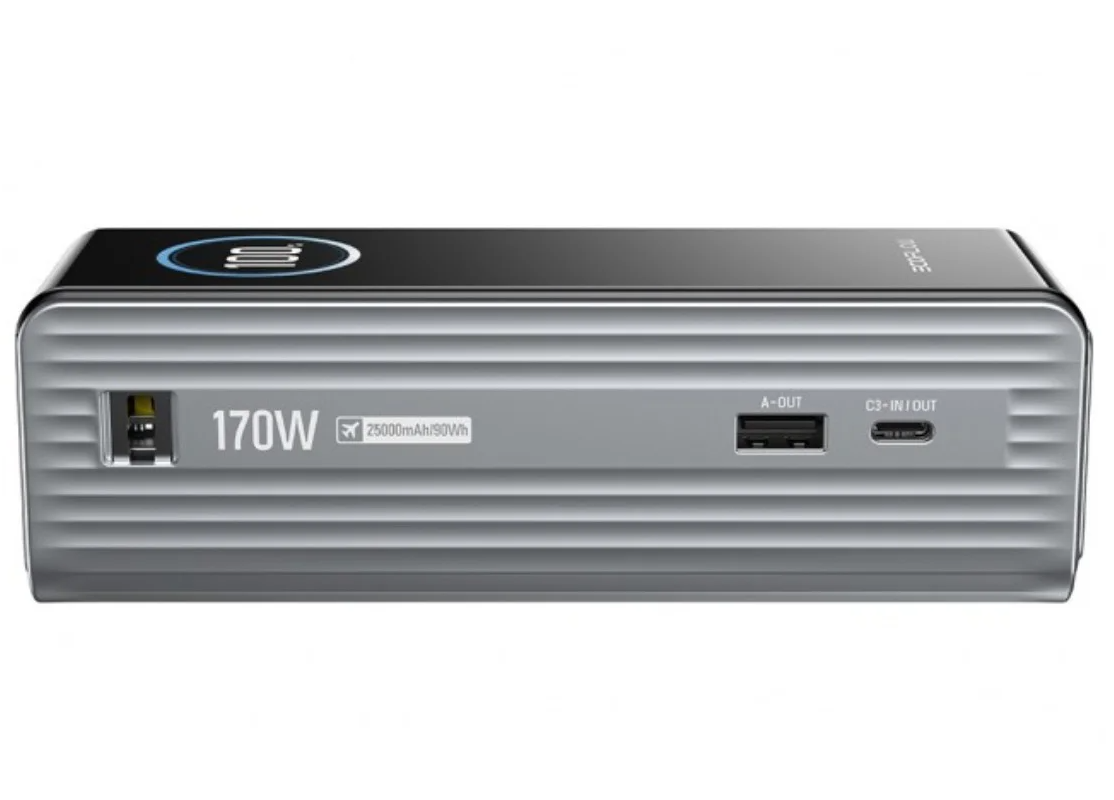 Externer Akku EcoFlow Rapid, 25000mAh, 170W, QC + PD, 1 x USB-A - 3 x USB-C, Grau
