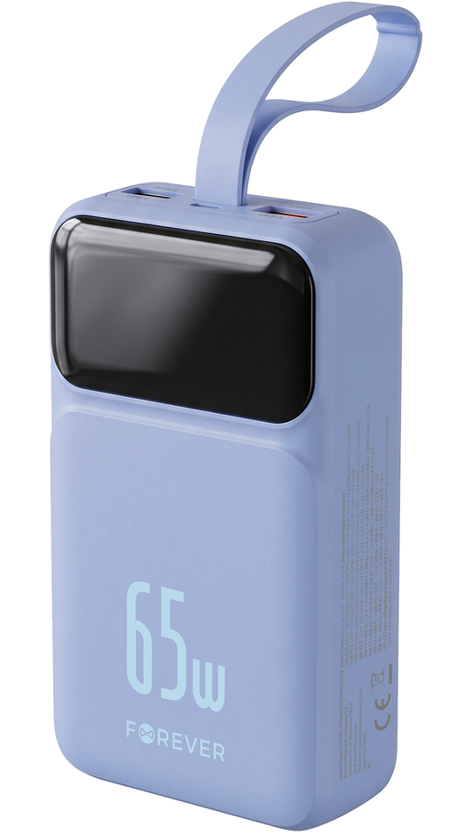 Externe Batterie Forever Vibe-TB65, 20000mAh, 65W, QC + PD, 2 x USB-A - 2 x USB-C, Blau