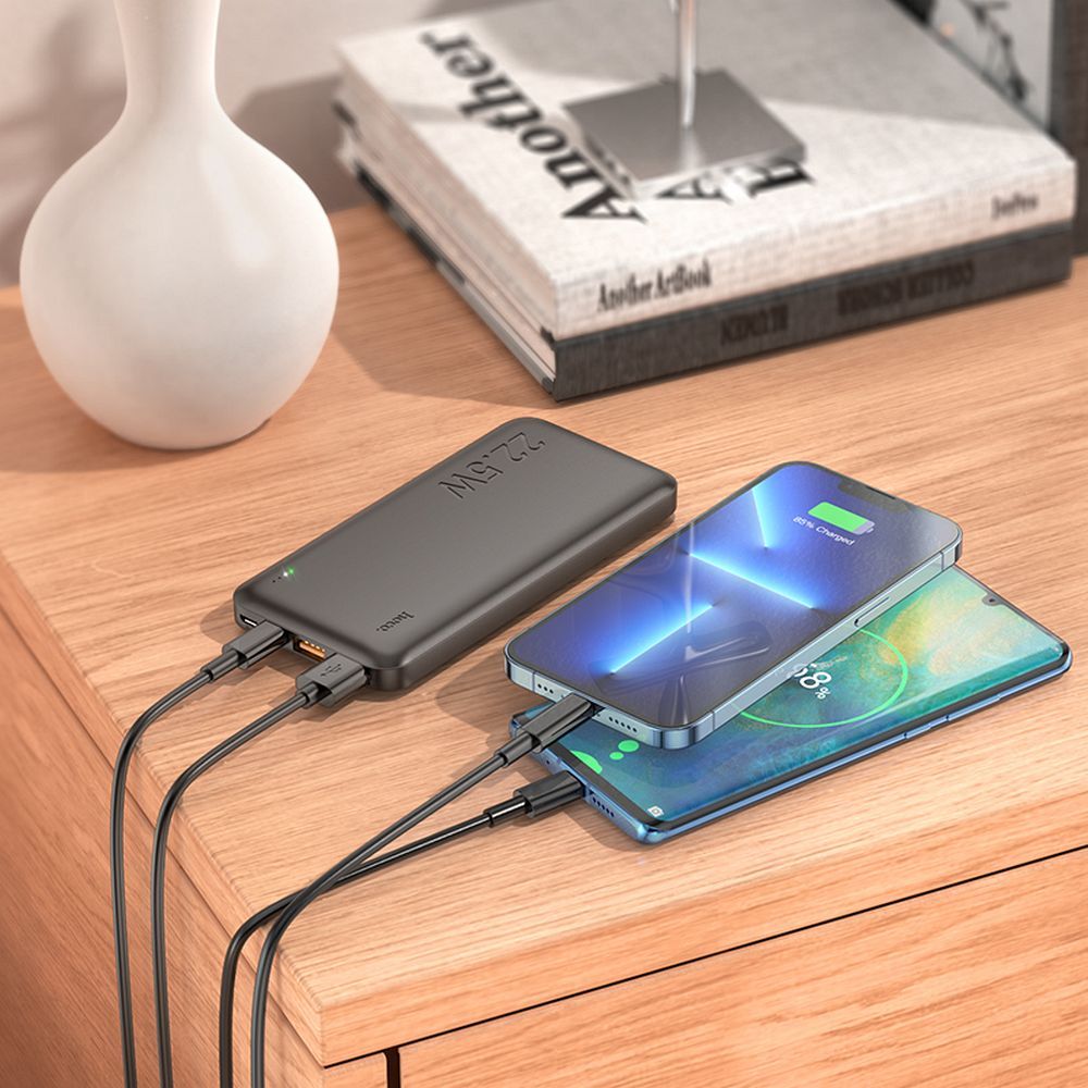 Externer Akku HOCO J101, 10000mAh, 22.5W, QC + PD, 1 x USB-C - 2 x USB-A, Schwarz