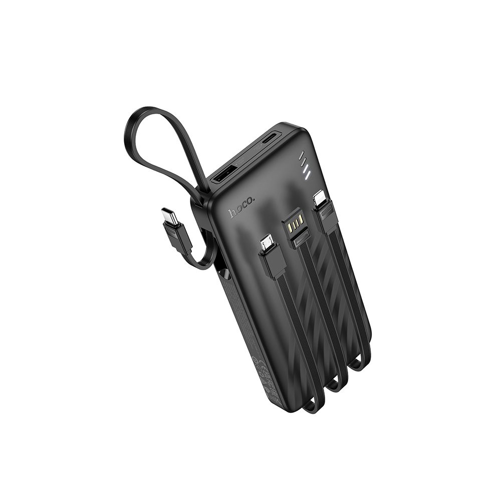 Externe Batterie HOCO J146, 10000mAh, 10W, 1 x Lightning - 1 x microUSB - 1 x USB-A - 1 x USB-C, Schwarz