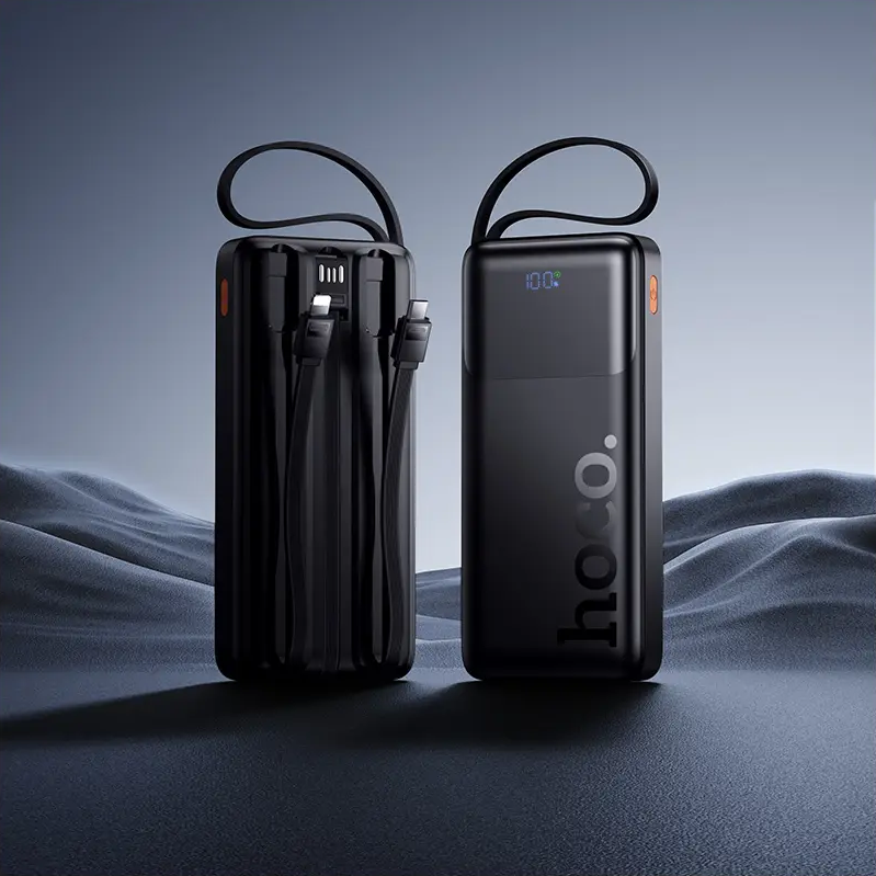 Externe Batterie HOCO J156 Founder, 10000mAh, 22,5W, QC + PD, 1 x Lightning - 1 x microUSB - 1 x USB-A - 2 x USB-C, Schwarz