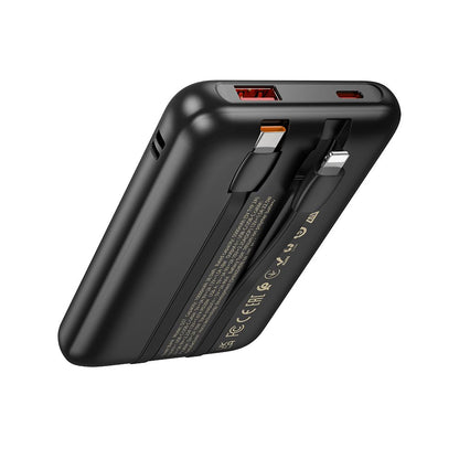 Externe Batterie HOCO Q37, 10000mAh, 22,5W, QC + PD, 1 x Lightning - 1 x USB-A - 2 x USB-C, Schwarz