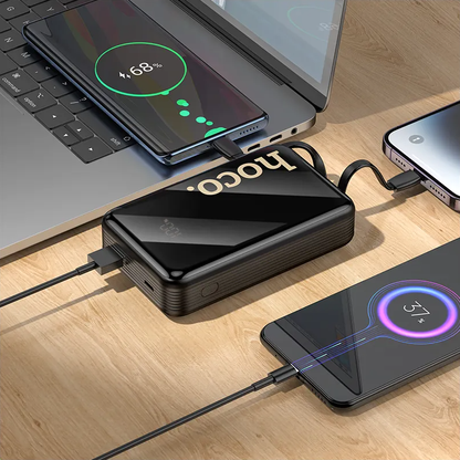 Externe Batterie HOCO Q37A, 20000mAh, 22,5W, QC + PD, 1 x Lightning - 1 x USB-A - 2 x USB-C, Schwarz