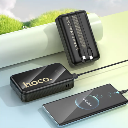 Externe Batterie HOCO Q37A, 20000mAh, 22,5W, QC + PD, 1 x Lightning - 1 x USB-A - 2 x USB-C, Schwarz