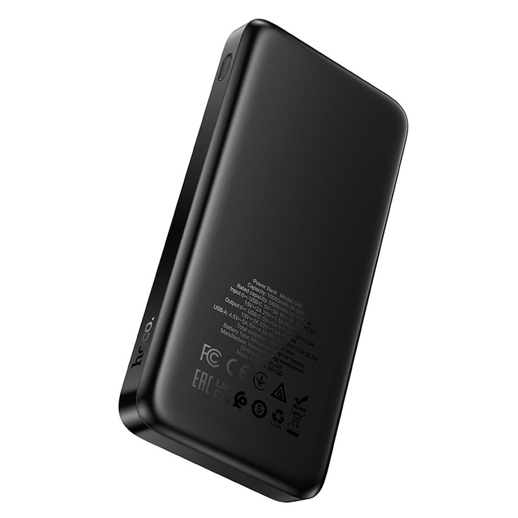 HOCO Q42 Powerbank, 10000 mAh, 30 W, QC + PD, 1 x USB-A – 1 x USB-C, Schwarz