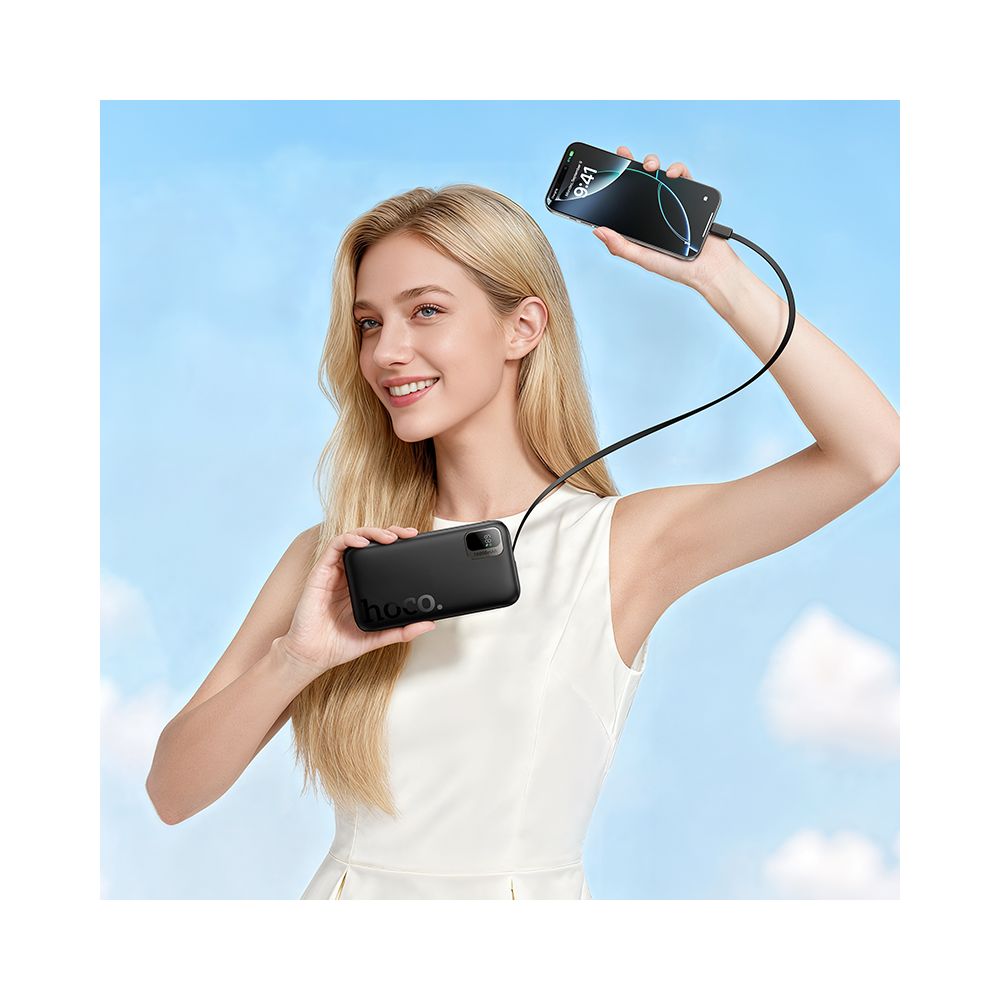 Externe Batterie HOCO Q51, 10000mAh, 20W, PD, 2 x USB-C, Schwarz