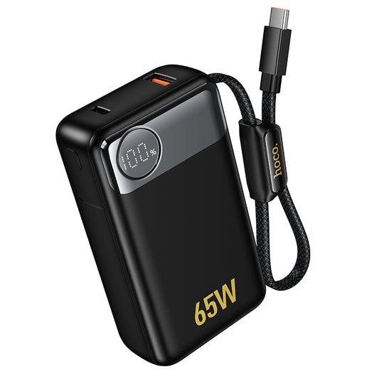 Externe Batterie HOCO Q53, 12000mAh, 65W, QC + PD, 1 x USB-A - 2 x USB-C, Schwarz