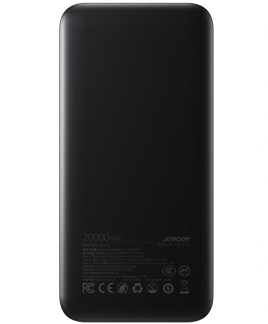 Externer Akku Joyroom JR-PBF14 Pro, 20000mAh, 22.5W, QC + PD, 1 x USB-C - 2 x USB-A, Schwarz
