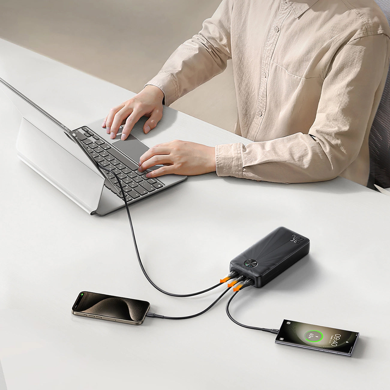 Externer Akku Joyroom JR-PBF16, 20000mAh, 22.5W, QC + PD, 1 x USB-C - 2 x USB-A, Schwarz 