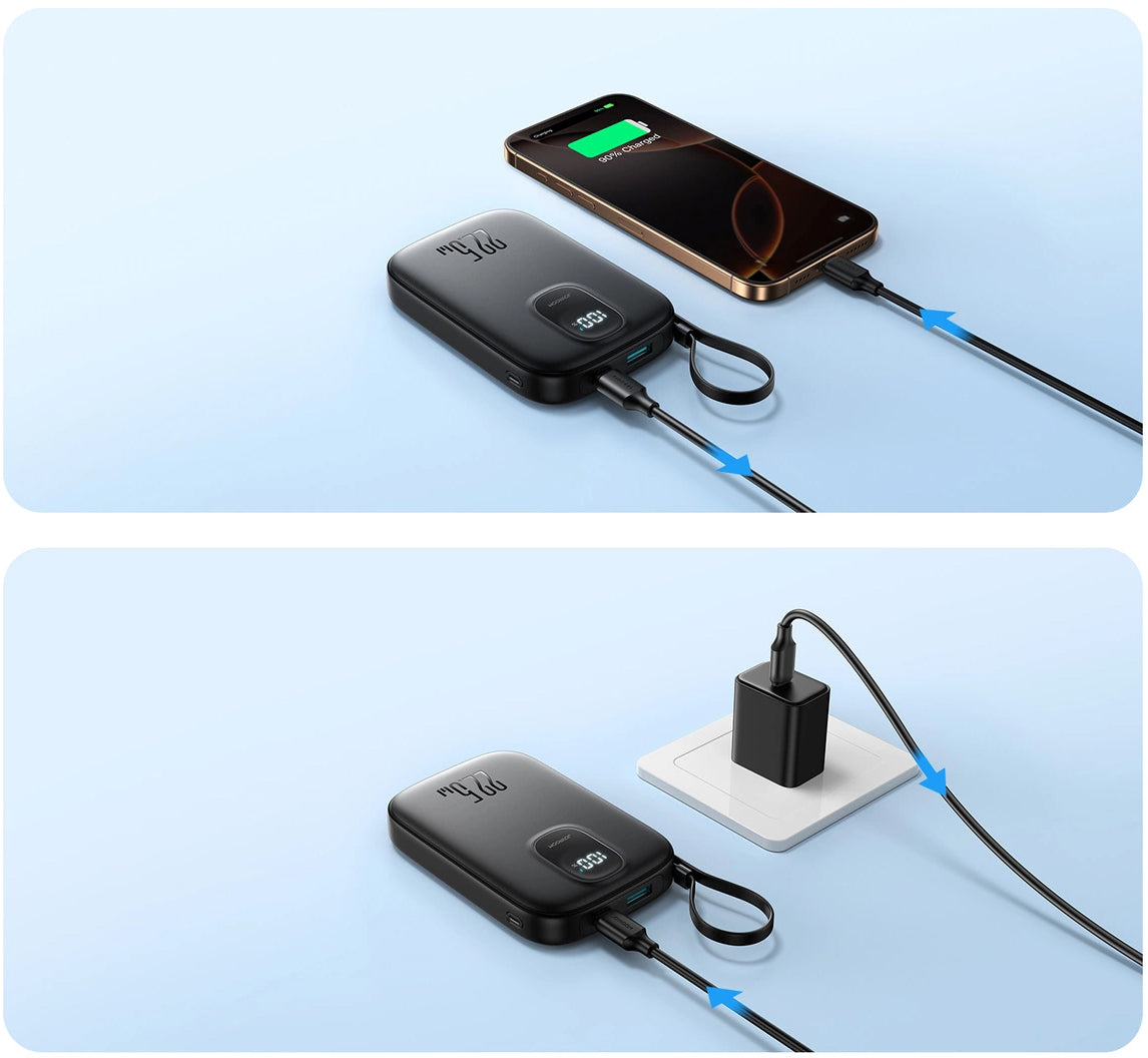 Externer Akku Joyroom JR-PBF17, 10000mAh, 22.5W, QC + PD, 1 x USB-A - 2 x USB-C, Schwarz