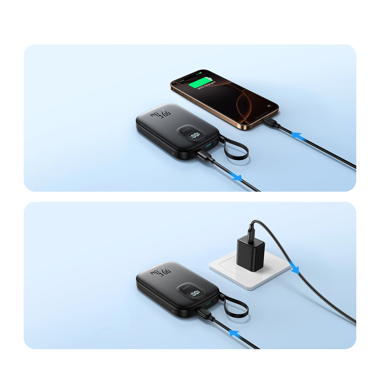 Externer Akku Joyroom JR-PBF18, 10000mAh, 22.5W, QC + PD, 1 x Lightning - 1 x USB-A - 1 x USB-C, Schwarz