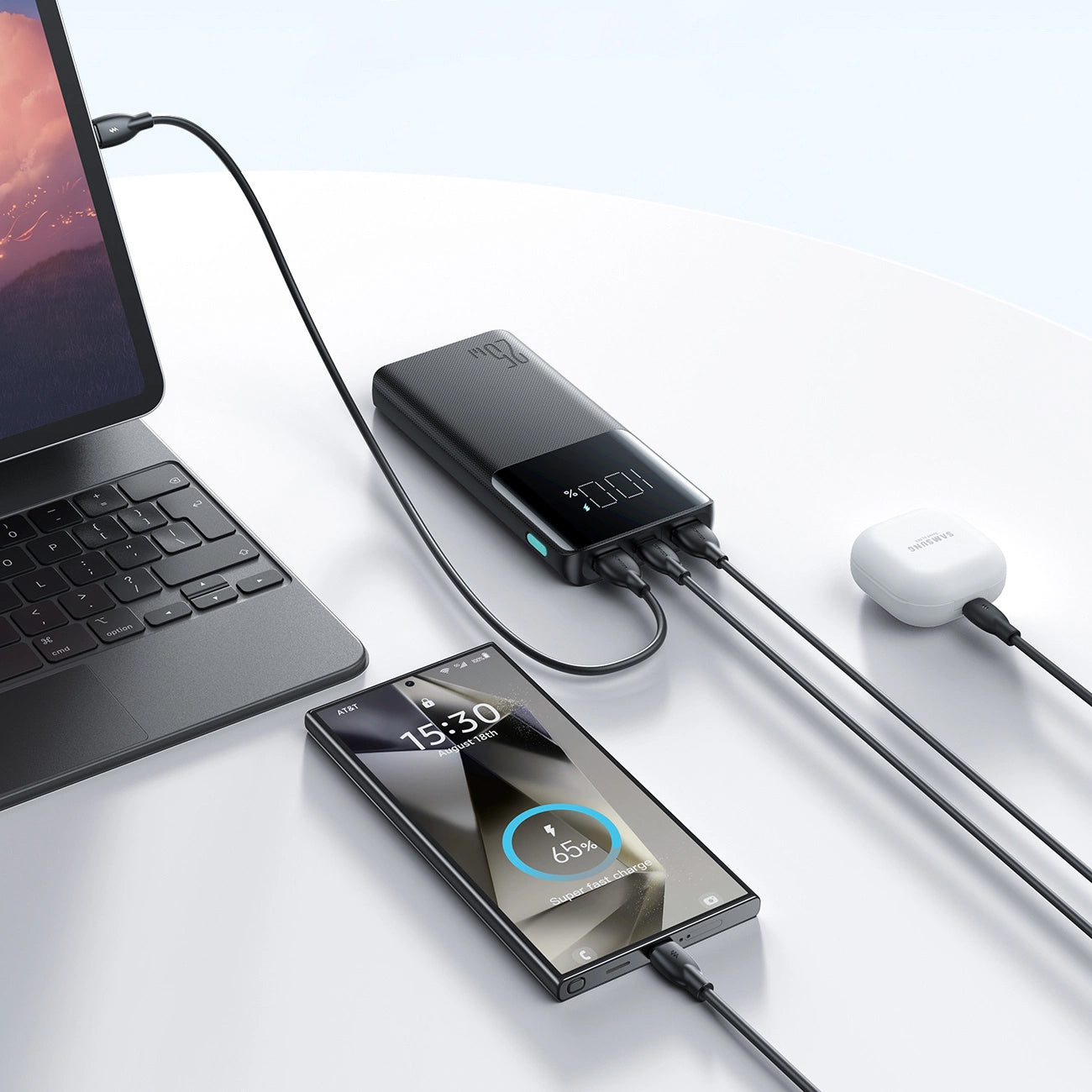 Externer Akku Joyroom JR-PBF20, 10000mAh, 25W, QC + PD, 1 x USB-C - 2 x USB-A, Schwarz