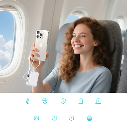 Externer Akku Joyroom JR-PBF27 Pro, 10000mAh, 30W, QC + PD, 1 x Lightning - 2 x USB-C, Weiß