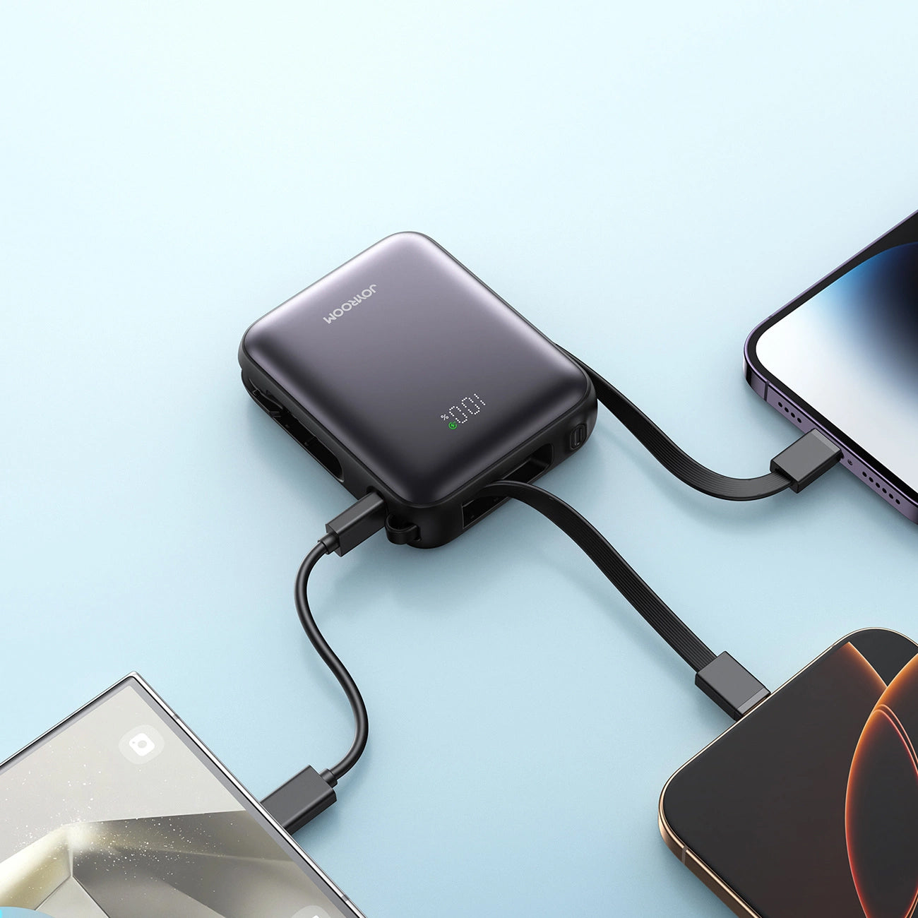 Externer Akku Joyroom JR-PBF27, 10000mAh, 22.5W, PD, 1 x Lightning - 2 x USB-C, Schwarz