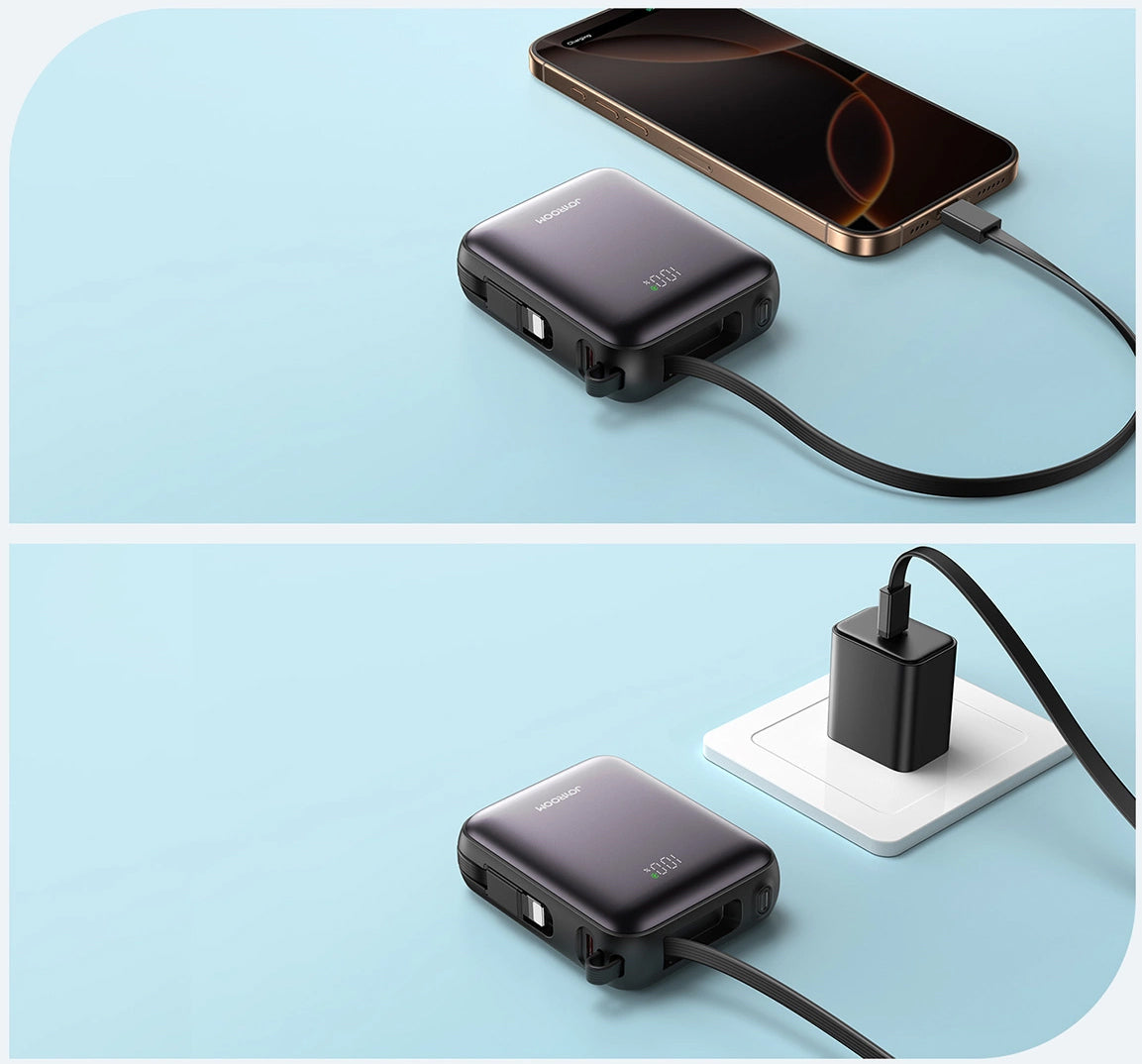 Externer Akku Joyroom JR-PBF27, 10000mAh, 22.5W, PD, 1 x Lightning - 2 x USB-C, Schwarz