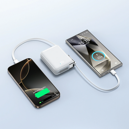 Externer Akku Joyroom JR-PBF27 Pro, 10000mAh, 30W, QC + PD, 1 x Lightning - 2 x USB-C, Weiß