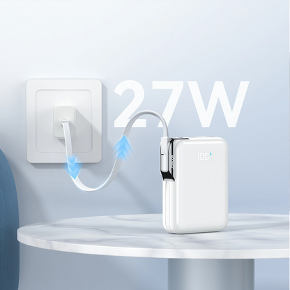 Externer Akku Joyroom JR-PBF27 Pro, 10000mAh, 30W, QC + PD, 1 x Lightning - 2 x USB-C, Weiß