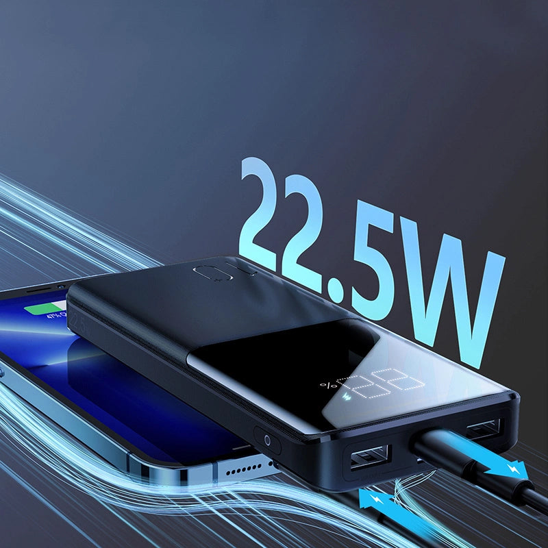 Externer Akku Joyroom JR-QP191, 10000mAh, 22.5W, QC + PD, 1 x USB-C - 2 x USB-A, Schwarz