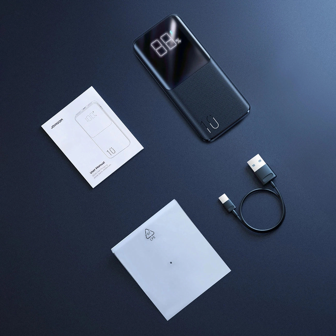 Externer Akku Joyroom JR-QP191, 10000mAh, 22.5W, QC + PD, 1 x USB-C - 2 x USB-A, Schwarz