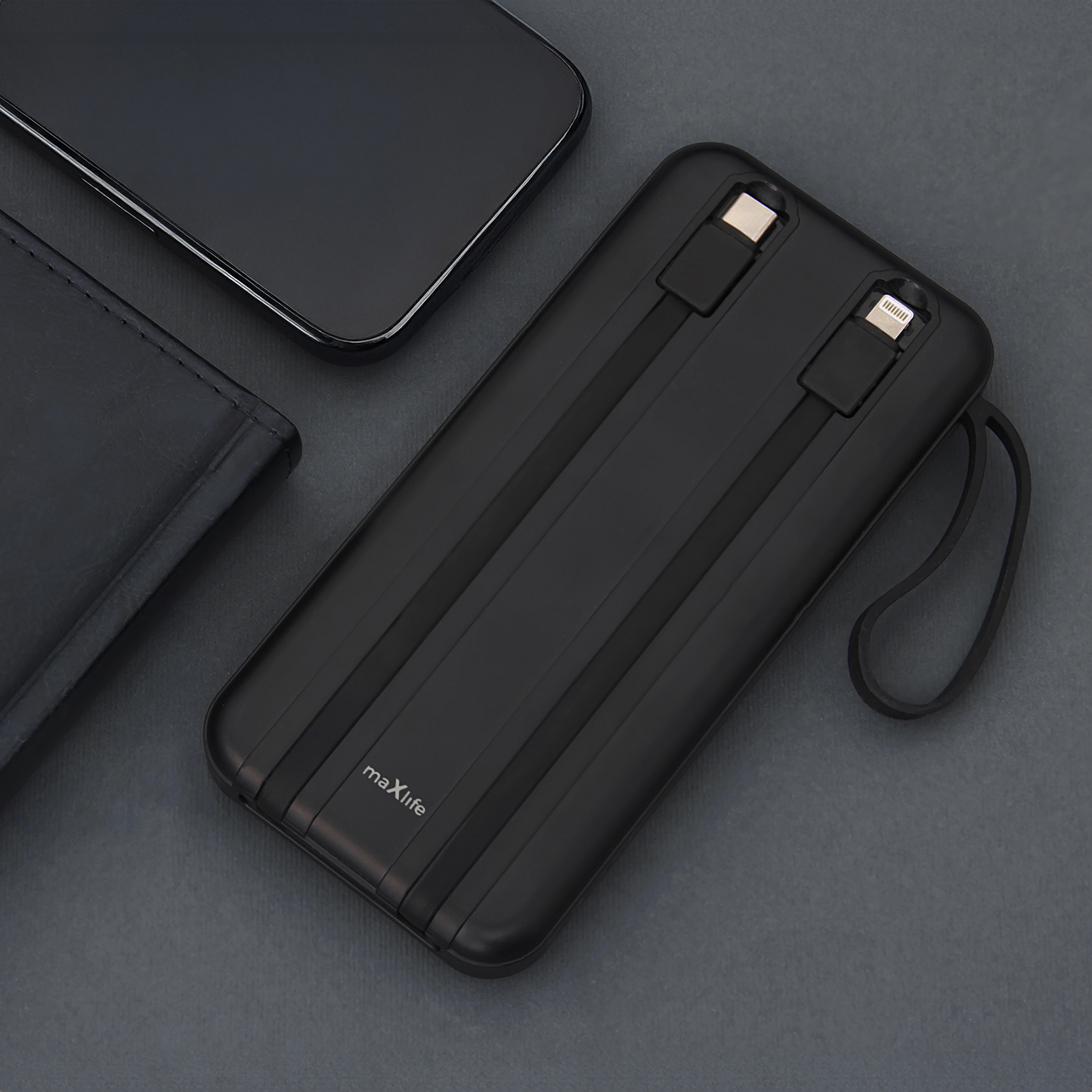 Externer Akku MaXlife MXPB-06, 10000mAh, 22,5W, QC + PD, 1 x Lightning - 2 x USB-A - 2 x USB-C, Schwarz