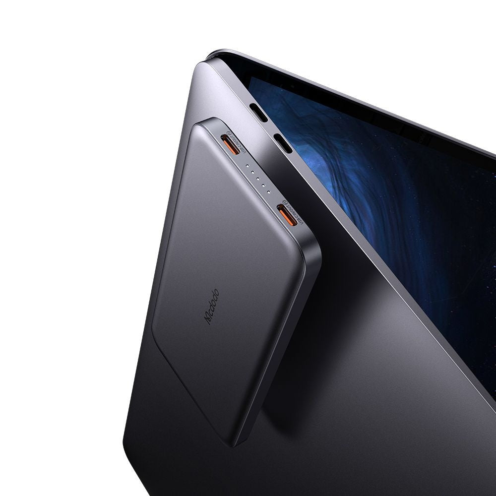 Externer Wireless-Akku McDodo MC-3781 Meta, 10000mAh, 20W, PD + FQI, 1 x QI - 2 x USB-C, Schwarz