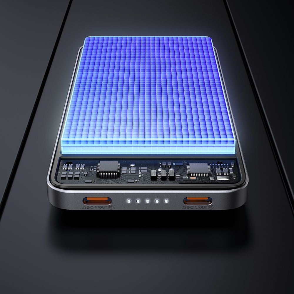 Externer Wireless-Akku McDodo MC-3781 Meta, 10000mAh, 20W, PD + FQI, 1 x QI - 2 x USB-C, Schwarz