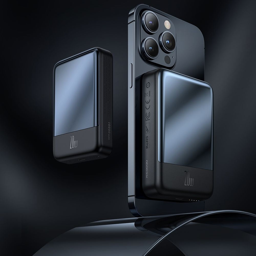 McDodo MC-4261 Ambilight Wireless External Battery, 10000mAh, 20W, PD + FQI, 1 x QI - 1 x USB-C, Black