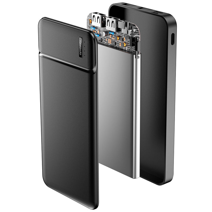 Externe Batterie MaXlife MXPB-01, 10000mAh, 12W, 2 x USB-A, Schwarz