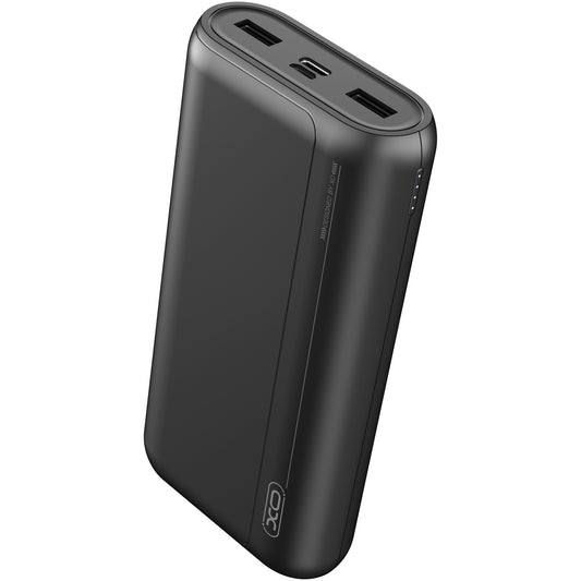 Externer Akku XO Design PR127, 20000mAh, 22.5W, QC + PD, 1 x USB-C - 2 x USB-A, Schwarz