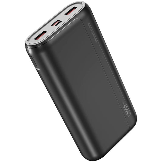 Externer Akku XO Design PR127, 20000mAh, 22.5W, QC + PD, 1 x USB-C - 2 x USB-A, Schwarz