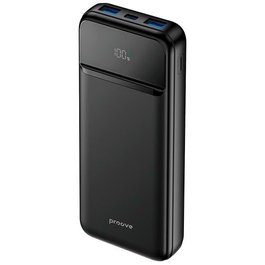 Externer Akku Proove Illuminator 2, 10000mAh, 22.5W, QC + PD, 2 x USB-A - 1 x USB-C, Schwarz PBIP10212201