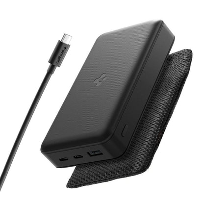 Externer Akku Spigen, 30000mAh, 30W, QC + PD, 1 x USB-A - 2 x USB-C, Schwarz