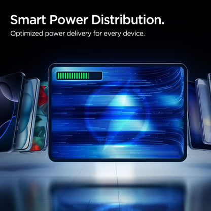 Externer Akku Spigen Essential, 10000mAh, 22.5W, QC + PD, 1 x USB-A - 2 x USB-C, Schwarz